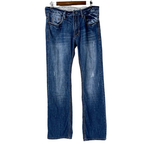Buffalo David Bitton Other - Buffalo David Bitton Driven Distressed Straight Leg Mid Rise Mens Jeans Size 32